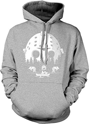 Tcombo Camp Crystal Lake Scenery - Jason Mask Unisex Hoodie Sweatshirt (Light Gray, Large)