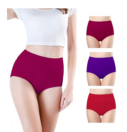 Image of Combo Women's High Waisted Cotton Hipster Panty Ladies Soft Panties l Women Cotton Hipster Panty l Women's Seamless High l Women Underwear - (Pack of 3)