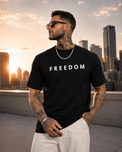 KESIHAN Mens Freedom Shirt Christian Shirts Faith Christian Gifts for Men Cross Graphic Tees — view 4