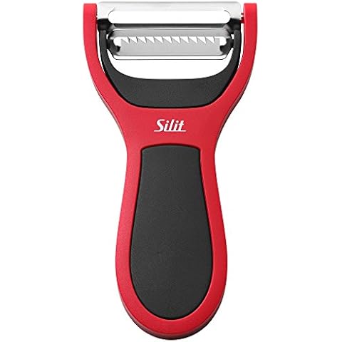 Silit 2in1 Sparschäler 14 cm, Gemüseschäler mit Julienne-Schneider, Edelstahl mattiert Cover
