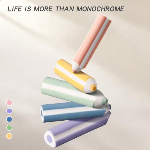 SimSign Bleistiftförmige Radiergummi, Staubfreie Radierer, Bunte Radiergummis mit Ergonomischem Dreieck-Design, Eraser, Radiergummi Schule, 10 Stück in 5 Farben