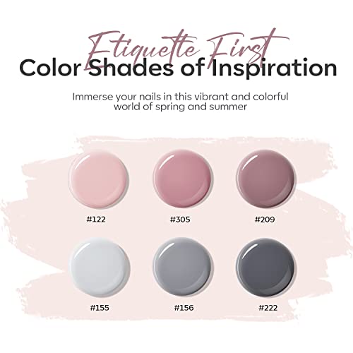 Modelones Poly Nail Extension Gel Set, 6 Colors Nude Gray Pink Classic Collection Poly Nail Gel Summer Colors Nail Gel Popular Nail Art Design At Home For Women #TOP28