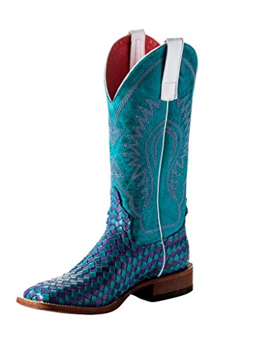 Macie Bean Kid's Bone Mad Dog Cowgirl Boots Brown/Turquoise