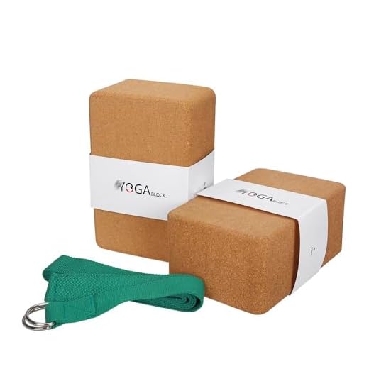 JBM Yoga Block Plus Strap with Metal D-Ring Yoga Brick Cork Yoga Block 6 Colors - High Density EVA Foam Yoga Block to Support and Deepen Poses