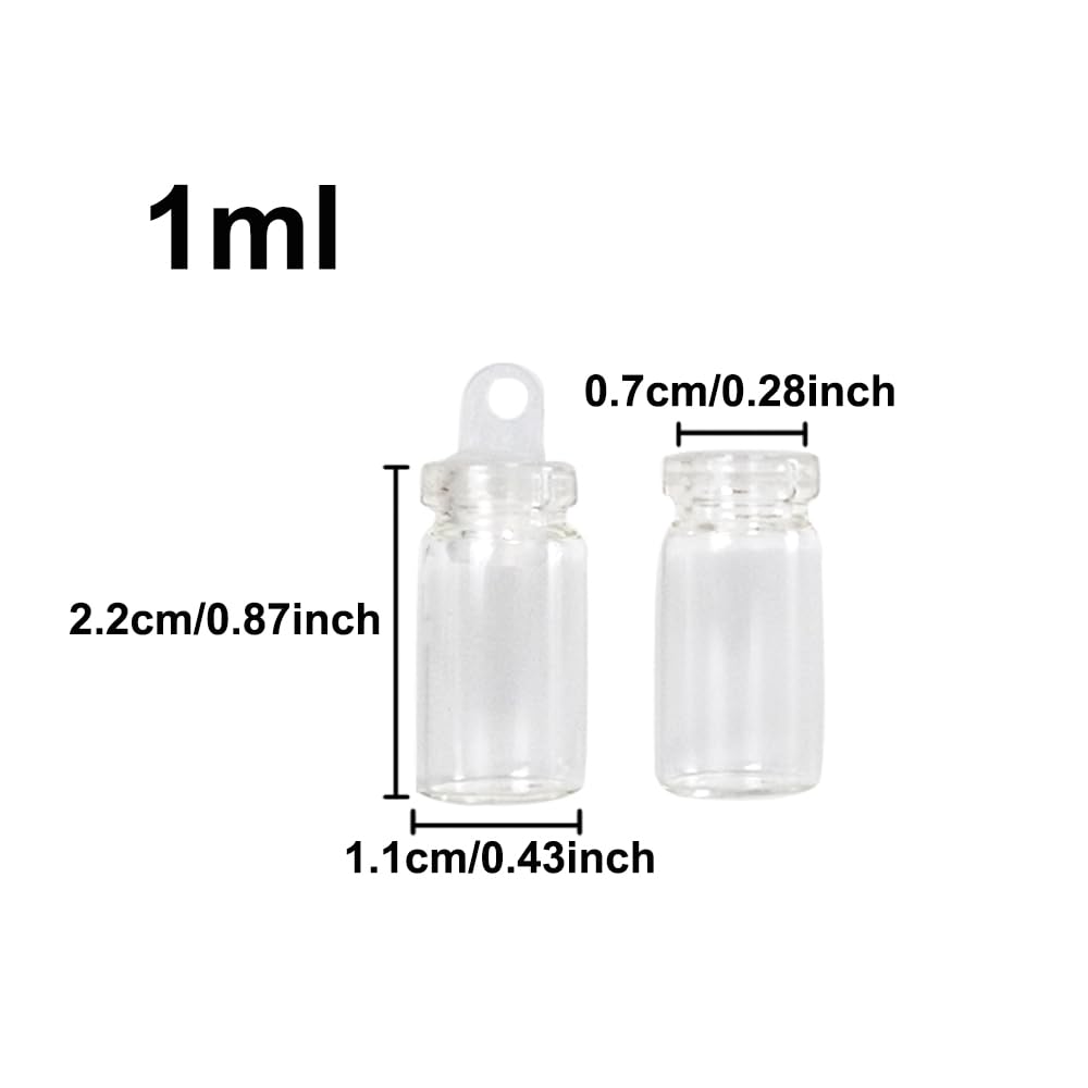 Amazon｜1ml 透明なガラス瓶にゴム栓、透明な小瓶,100個包装,密封性が