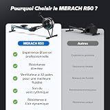 MERACH Rameur d'appartement à Résistance Aérienne, 10 Niveaux Réglables avec APP Exclusive, Rameur Professionnel Musculation pour Intérieur, Siège Ergonomique Confortable, Stockage Facile - 5