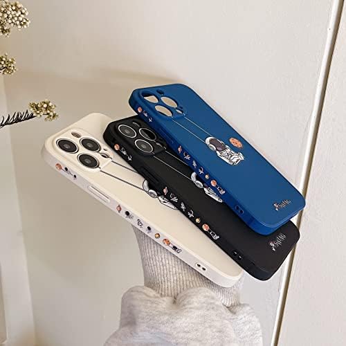Yonds Queen for iPhone 13 Pro Cute Case, Cool Cartoon Swing Astronaut Planet Moon Design Stylish Soft TPU Bumper Shockproof Anti-Slip Protector Case (iPhone 13 Pro, Black Planet) - 4