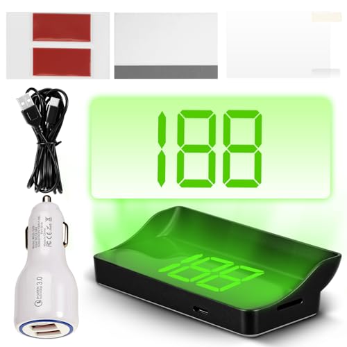 Digital GPS Car Speedometer HUD, Real-Time MPH Head-Up Display with Large LED Font, Plug & Play USB Speed Meter for Cars, Trucks, Motorcycles, Clear & Precise