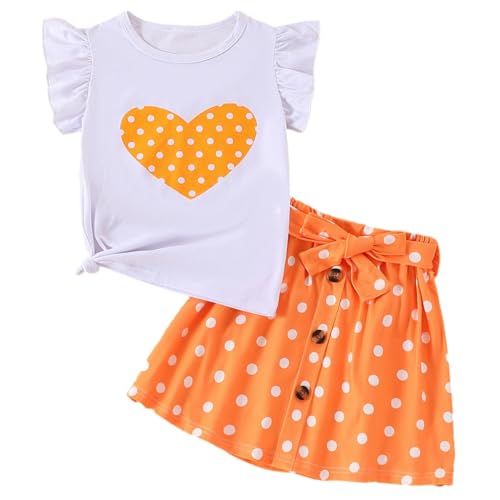 Image of Ayzozuy Kid Girl Clothes Shorts Set 2 Piece Outfits Summer Casual Short Sleeve Top and Shorts Set for Girls 4-7