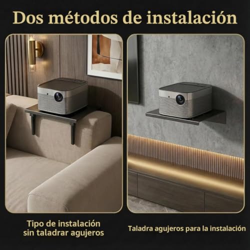Miniatura 6 de Soporte De Proyector De Metal Sin Perforación Para Sofá Y Mesita De Noche, Soporte De Pared Oculto Para Proyector Para Cama Sofá, Soporte De Pared Para Proyectores Para Sala De Estar, Adecuado Para