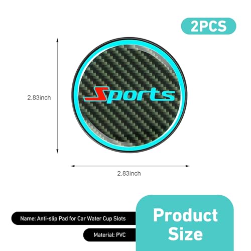 2 PCS Portavasos para Carro en Fibra de Carbono 2.83 in miniatura 2