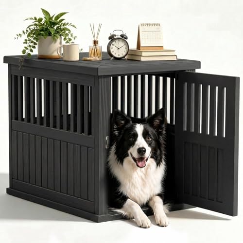 Vixzen Decorative Dog Crate End Table (Black)