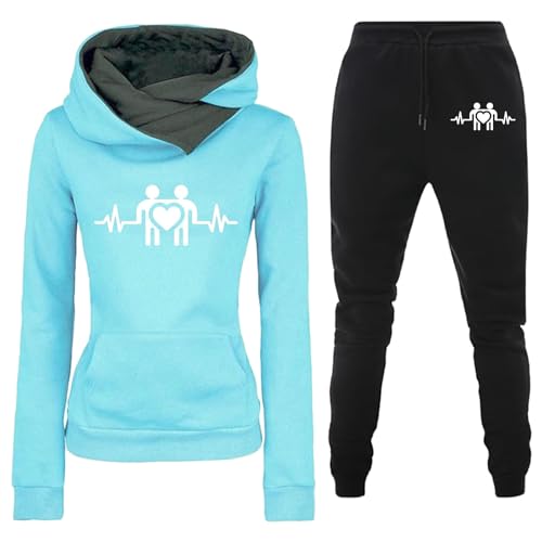Generico Sportbekleidung für Damen, lässig, Winter, Trainingsanzug für Damen, Curvy, Trekking, Jogger, Sweatshirt & Hose, Übergröße, Sportwear mit Kapuze, Sport-Set für Damen, bequemer Anzug, 03#Blau, Generico Sportbekleidung für Damen, lässig, Winter, Trainingsanzug für Damen, Curvy, Trekking, Jogger, Sweatshirt & Hose, Übergröße, Sportwear mit Kapuze, Sport-Set für Damen, bequemer Anzug, 03#Blau,