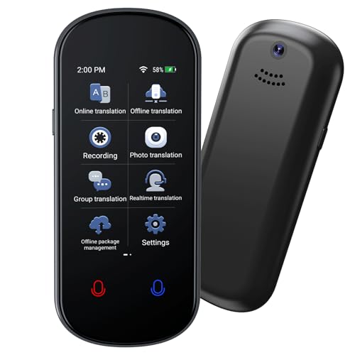 Language Translator Device AI Instant Translator with 139 Languages Two-Way Real-Time Voice Translation Online/Offline/Photo/Recording Translation Portable Translator for Travel Business Learning