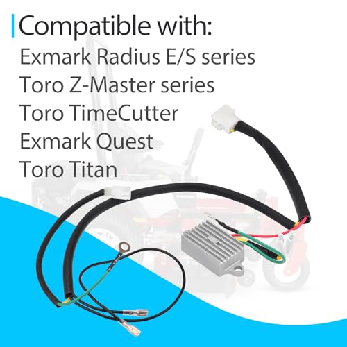 Image of Voltage Regulator with Harness Replaces 136-7879 Compatible with Exmark Quest Radius E /S Series and Toro TimeCutter /Titan /Z-Master