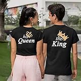 Matching Shirts for Couples Set for Him and Her The King His Queen T-Shirts Matching Outfits 51 Women L/Men XXL Black