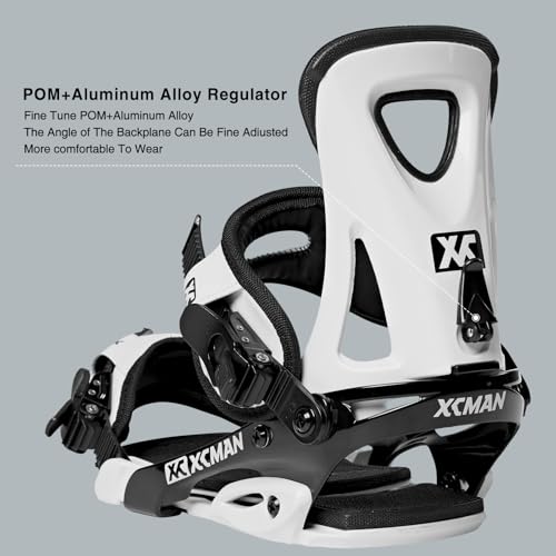 XCMAN Outdoors All-Mountain Snowboard Binding | Boot US Size 6-9 (Black White, M)