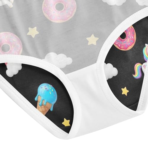 Toddler Girl Panties, Cute Unicorns Black Girls Underwear Cotton, 2T–8 Years4