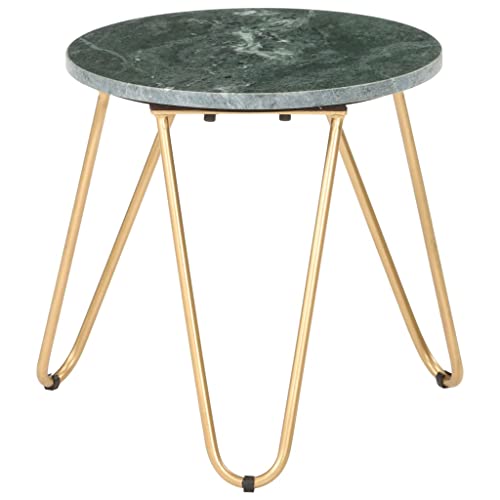 Table d'appoint aspect marbre vert et structure haut de gamme