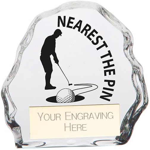 Mystique Nearest The Pin Golf Clear Glass Trophy Award 75mm Golf Award Free Engraving CR22252A-TRD