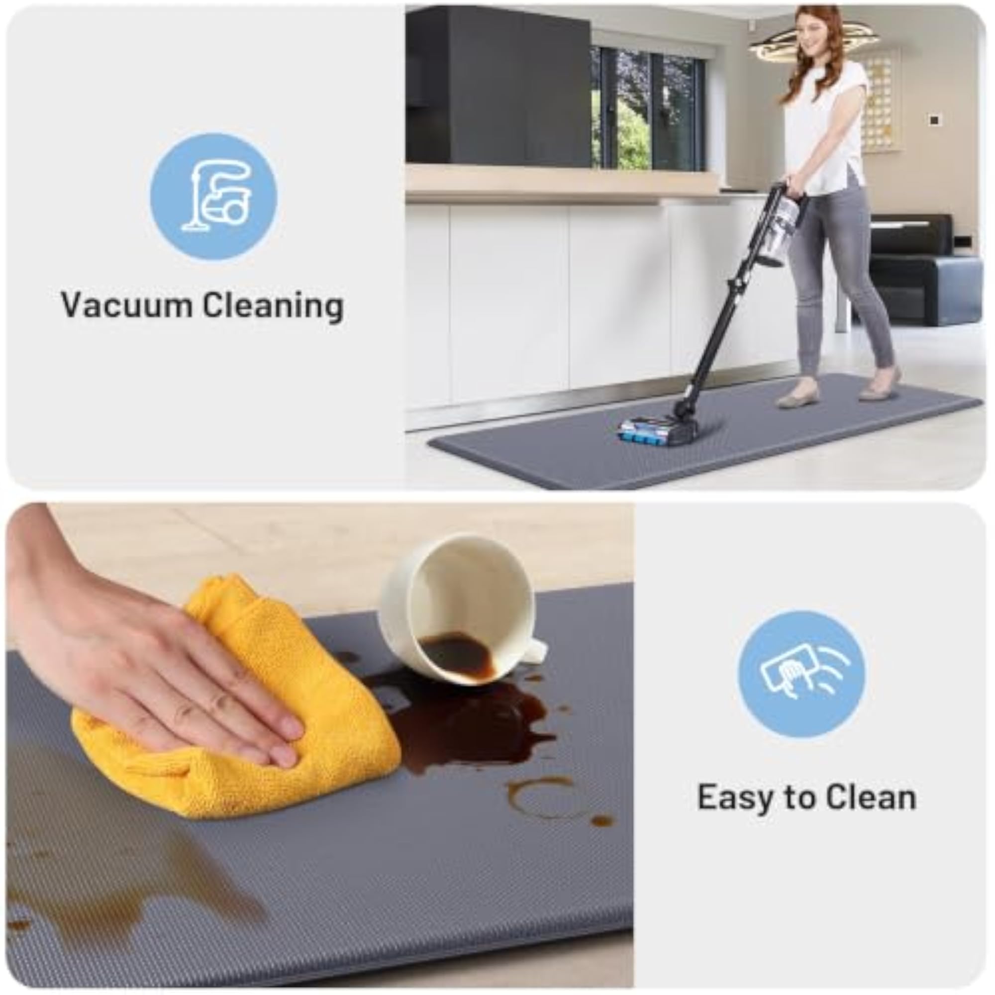 Cushioned Anti-Fatigue Kitchen Mat Set, 2 PCS