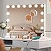 Moonee Vanity Mirror with Lights, Hollywood Lighted Makeup Mirror with 15 Dimmable Bulbs and 10X Magnification, 3 Colors Modes, Light Up Mirror, Gifts for Women, Girls,Dorm Room Essentials（23