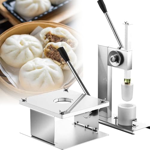 Máquina manual para hacer bollos, molde semiautomático de acero inoxidable para baozi al vapor, produce 400-500 bollos por hora, perfecto para restaurantes, grande