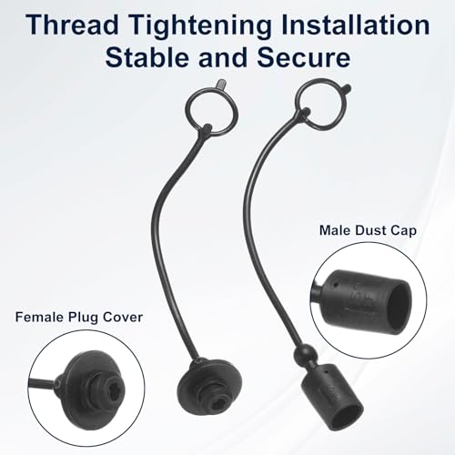 Image of HARFINGTON 2Sets 1 /4 Hydraulic Hose Dust Cap and Plug Kit, ISO-A Male Dust Cap & Female Plug Cover Quick Disconnects Air Coupler Cover Port Plug Fittings with Retention Ring, Black /Yellow
