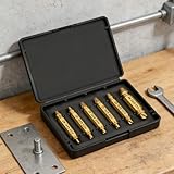 Damaged Screw Extractor Set, 6PCS HSS Drill Bit Kit for Removing Stripped, Broken, Frozen and Rusted Screws
