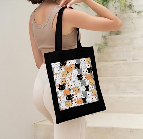 Image of TrendoPrint Canvas Tote Bags for Women with Zip, College Bag for Girls, 100% Organic Cotton Tote Bag for Shopping, Travel & Beach