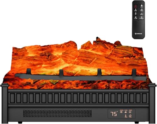 Image of AIRMATE 1500W Electric Fireplace Heater, 22In Electric Fireplace Insert Logs, Fire Places Fireplace 12H Timer, Adjustable Flame Colors & Light Remote Overheat Protection