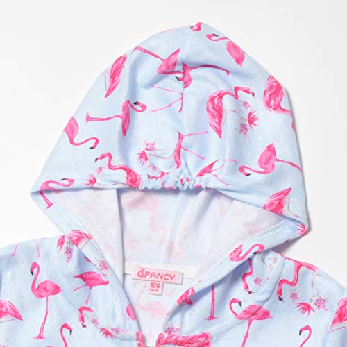 Qpancy Girl Swim Cover-Up Flamingo Zip Up Cover Up Terry Hooded Swimsuit Coverups,4T 5T #TOP2