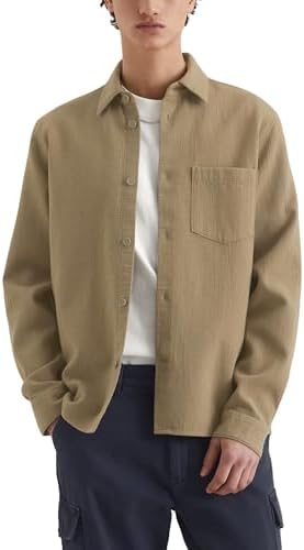 Marc O'Polo Denim Herren Hemd aus Bio-Baumwolle Regular Fit, Beige (Natural Ecru), XXL