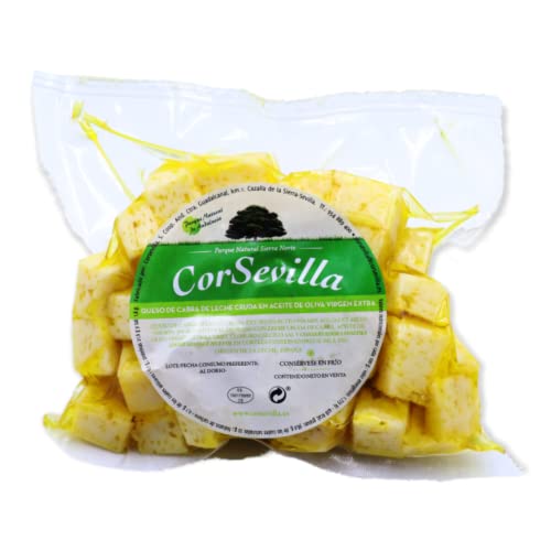 Corsevilla - Queso Curado Cabra Leche Cruda - Aceite de Oliva Virgen Extra - Gourmet - Perfecto Para Maridar Con - Vino Tinto - Frutos Secos - Pan - Tacos 0.400 gramos Aprox Cover