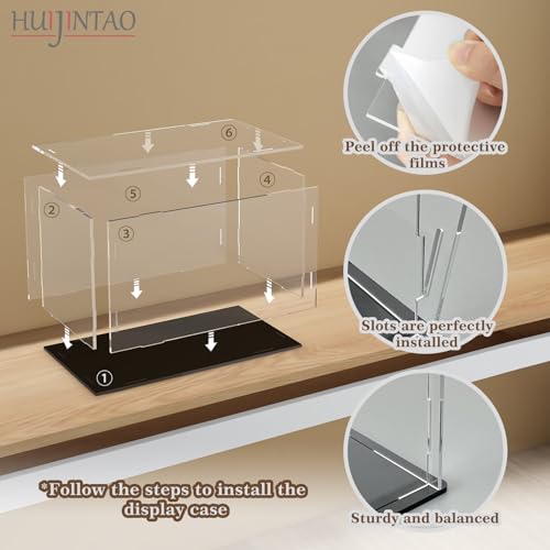 Huijintao Acryl Vitrine/Schaukasten/Display Case/Display Box für Figuren, Sammlerstücke | Selbstmontage (18x12x16 cm)