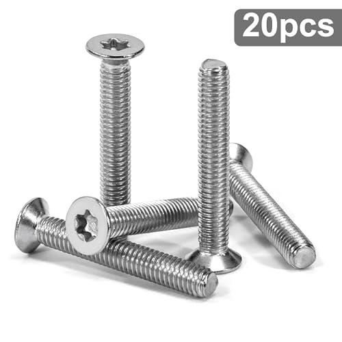 Tunejoy Vis à Tête Fraisée Torx M6 x 40 mm Vis à Six Pans Creux en Acier Inoxydable A2 V2A à Tête Fraisée Métaux avec Clé T30 Filetage Complet 20 Pièces – vue 5
