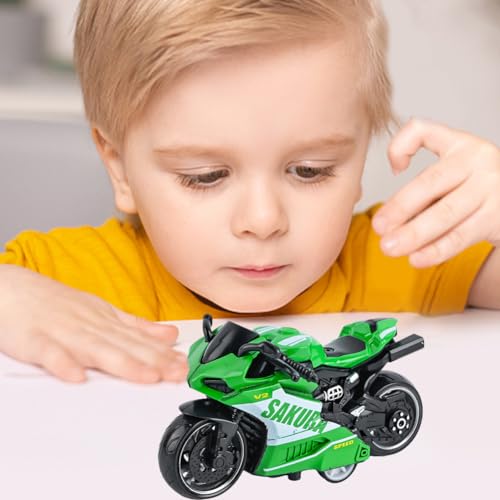 MaSif Modespielzeug Motorrad Motorrad Legierung Motorrad Simulation Pull-Back Motorrad Kinder Motorrad Spielzeug Geeignet Für Kinder Über 3 Jahre Alt Geburtstagsgeschenk (Grün)