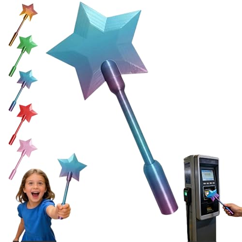 BCEWRGK 3D Printed Credit Card Wand Tap to Pay – Contactless Payment Keychain, Card Grabber for Long Nails, ATM & Gas Pump Helper,Hygiene & Convenience for Women (Blue-Purple)