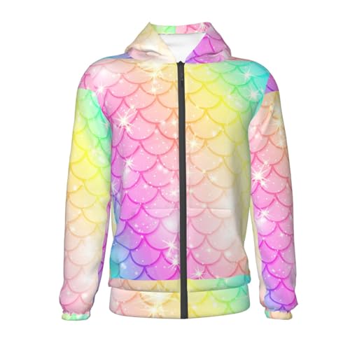 Fish Scale Kid Hoodies Boys Zip Up Sweatshirts Girls Pullover with Pocket2