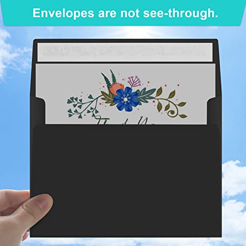 Image of 70 Packs of Invitation Envelopes, A2 Envelopes Black, Postcard Envelopes for 4.5x5.5 Cards, Envelopes for Invitations, Self Seal for Photos RSVP, Greeting Cards