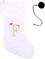 Vista 60 de Medias de Navidad de 20 pulgadas con monograma con letras, medias de Navidad súper suaves, medias grandes de monograma, medias de Navidad con letras