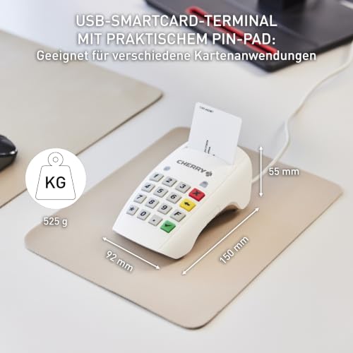 CHERRY Smart Terminal ST-2100, USB-Chipkartenleser mit 16 Tasten, Weiß – Ansicht 2