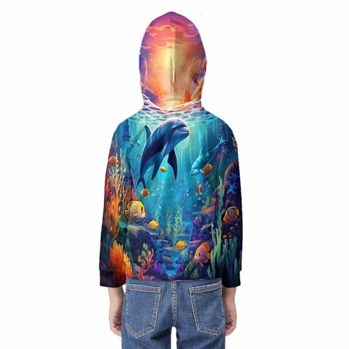 Sweat à capuche dauphin 3D pour ado pull hiver à manches longues 12-14 ans - 6