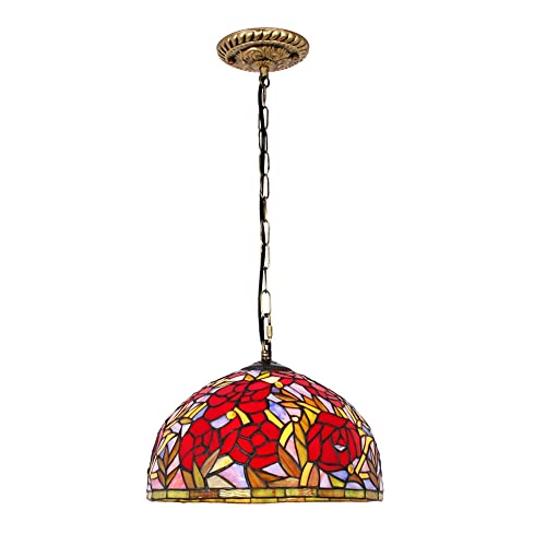 Lustre suspendu en vitrail antique kulgony E27 avec hauteur réglable