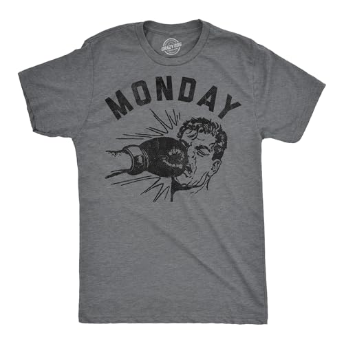 T-shirt amusant homme motif Monday Face Punch graphique boxe fantaisie