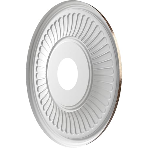 Image of Ekena Millwork CMP16BEAMB Berkshire Thermoformed PVC Ceiling Medallion (Fits Canopies up to 7 inch), 16 inchOD x 3 1 /2 inchID x 1 inchP, Textured Metallic Mystic Brown
