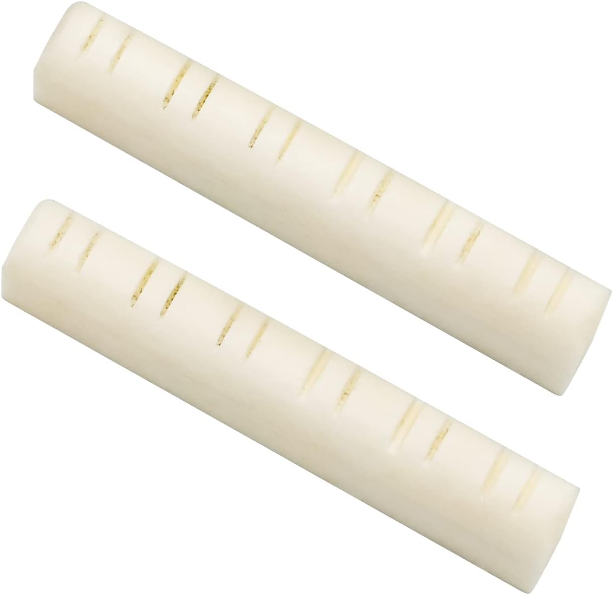 2pcs 12 String Guitar Neck Nuts Cattle Bone Slotted for Acoustic Folk Guitar Replacement, 49X6X9.3/8.5mm : Musical Instruments