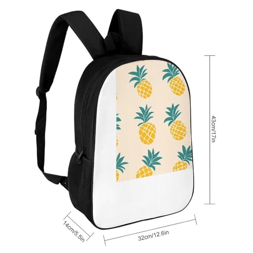 Yellow Pineapple 17 Inch Backpack Classic Travel Daypack with Adjustable Shoulder Straps for Men Women2