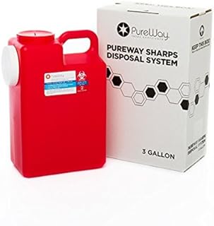 MailBack 3 Gallon PureWay Sharps Container Disposal System - [PrePaid Return Label Included] for Home, Travel, Professiona...