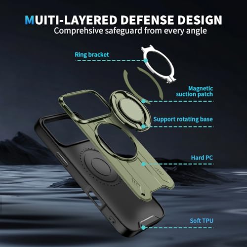 Coque iPhone 13 Pro silicone rigide anti-chute avec bague de maintien